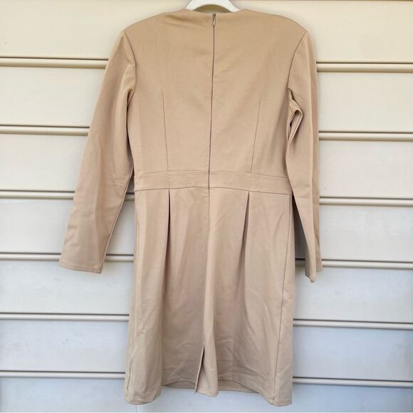 NWT Halara Round Neck Rayon Blend Long Sleeve Invisible Zipper Split Hem Dress - Picture 5 of 8